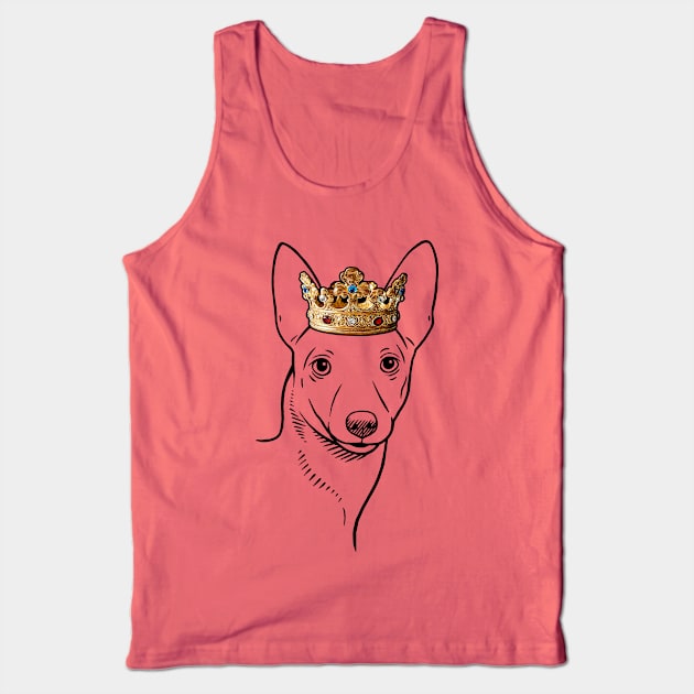 Portuguese Podengo Pequeno Dog King Queen Wearing Crown Tank Top by millersye